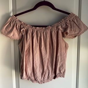 Abercrombie & Fitch Crop Off the Shoulder Cap sleeve top